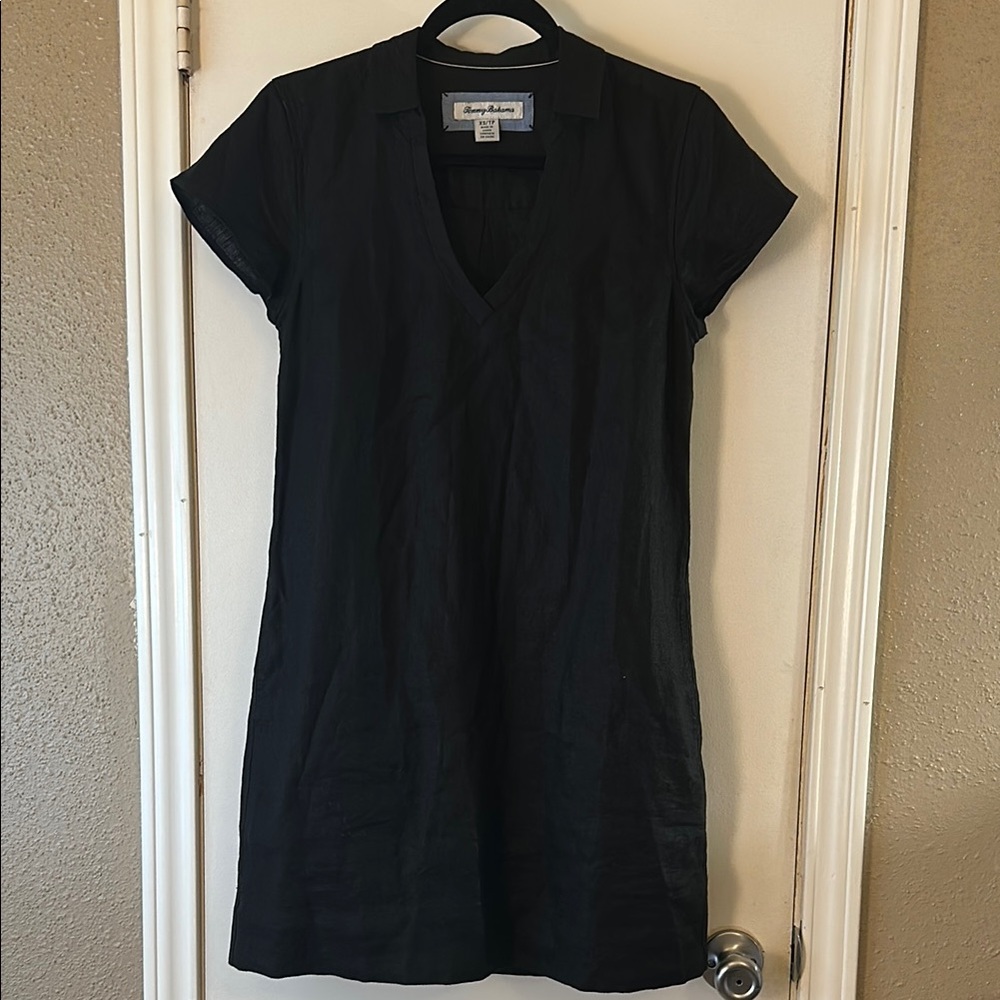 Tommy Bahama Black V-Neck Sheath Mini Dress